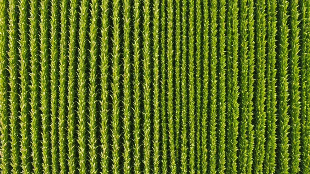 Aerial view of crop field showing early stress patterns